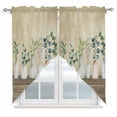 thumbnail image 1 of Farmhouse Botanical Swag Valances for Windows, Kitchen Window Curtains Over Sink, Bottles Plans Country Brown Wooden Grain Window Treatment Curtains for Living Room/Bedroom 2 Panel Sets 36"x45", 1 of 8