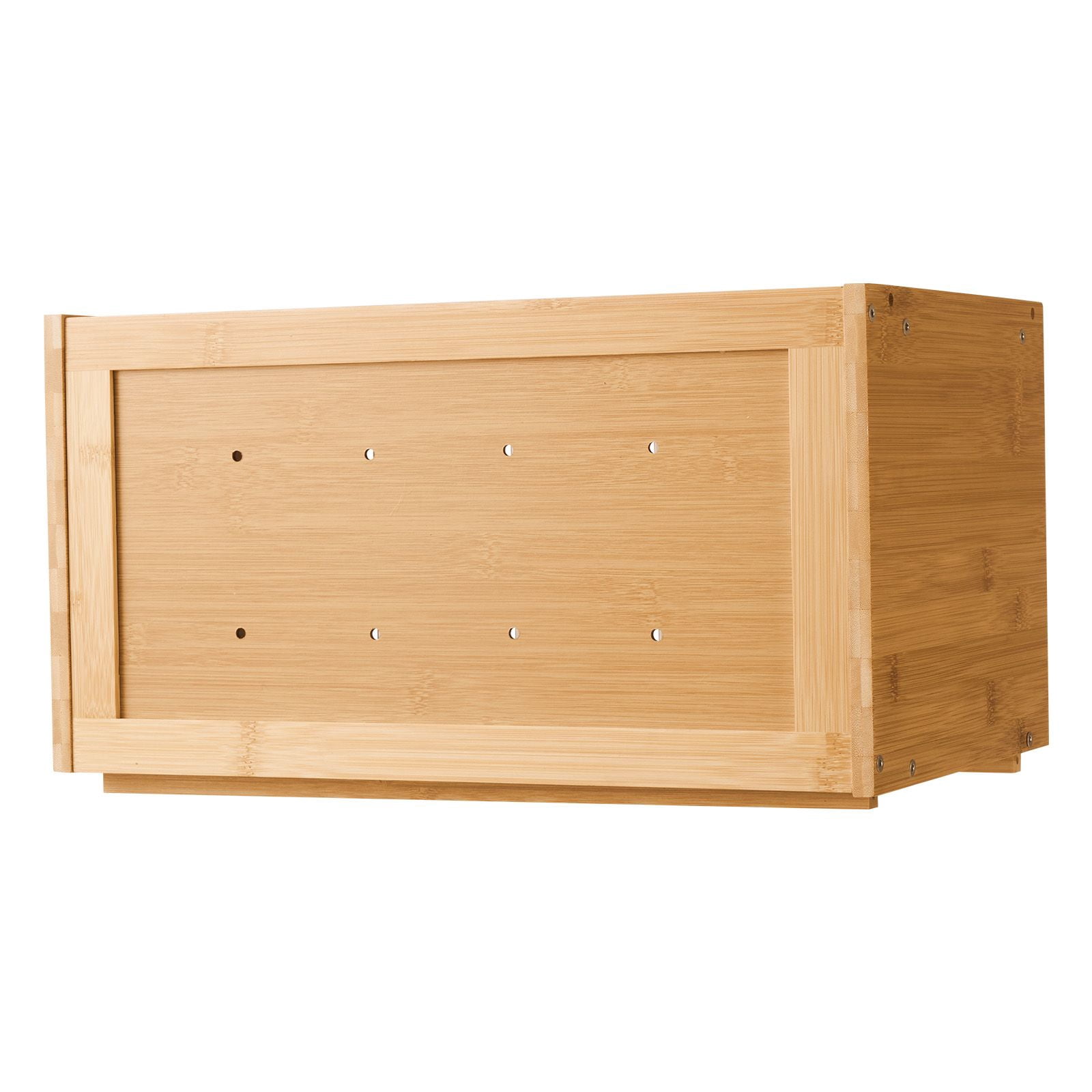 Farmhouse Bread Box with Acrylic Door, Bamboo Construction, 15.75"x9.84"x8.66", Stackable Design, Ventilation Holes for Kitchen Counter