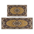 thumbnail image 1 of Farmhouse Brown Boho Rugs and Mats Non Skid Washable Absorbent Microfiber Soft Kitchen Mat for Floor Set Of 2 Decor Stain Resistant 17"x47"+17"x30", 1 of 7