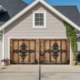 thumbnail image 1 of Farmhouse Brown Garage Door Cover Banner 7 x 16 FT,Rustic Wooden Historical Barn Door Plank Garage Door Curtains Backdrop with Grommets for Indoor Outdoor Wall Party Porch Yard Decorations Background, 1 of 9