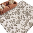 thumbnail image 1 of Farmhouse Brown Large Area Rugs for Bedroom Living Room, Soft Non Slip Carpet Bedside Rug, Vintage Flower Leaf Botanical Plant Rectangular Floor Cover Kitchen Accent Rug 6'x9' for Dining Room/Office, 1 of 9