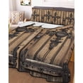 thumbnail image 1 of Farmhouse Brown Queen Size Down Alternative Comforter,Lightweight Comforter Quilt Bedding Set with Pillow Shams Rustic Wooden Historical Barn Door Plank All Seasons Bed Comforter Duvet Insert 90"x96", 1 of 7