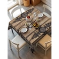 thumbnail image 1 of Farmhouse Brown Tablecloth Square Table Cloth 54x54, Waterproof Tablecloth Outdoor Table Cloth, Rustic Wooden Historical Barn Door Plank Washable Table Cover for Kitchen Dinning Party, 1 of 8
