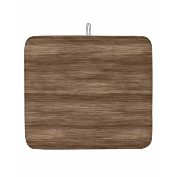 Farmhouse Brown Wood Grain Dish Drying Mats for Kitchen Counter,Absorbent Microfiber Dish Drainer Rack Mat Rustic Retro Wooden Plank Drying Pad for Sinks,Utensils,Countertops,16x18in