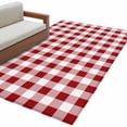 thumbnail image 1 of Farmhouse Buffalo Plaid 3'x5' Washable Rug, Red White Checkered Non-Slip Area Rugs for Entryway Kitchen Classroom, Dorm Throw Carpet, Low Pile Soft Indoor Floor Mat, 1 of 9