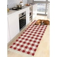 thumbnail image 1 of Farmhouse Buffalo Plaid Entryway Runner Rug 2x4ft, Red White Checkered Washable Woven Living Room Hallway Bedroom Kitchen Carpet with Tassels, Non-Shedding Indoor Outdoor Throw Door Mat for Entryway, 1 of 5