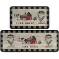 thumbnail image 1 of Farmhouse Buffalo Plaid Kitchen Rugs Rustic Decor Cow Set of 2, Black and Grey Washable Runner Rug Decoration Farmhouse Kitchen Mat 17"x 47"+17"x 30", 1 of 6