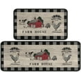 thumbnail image 1 of Farmhouse Buffalo Plaid Kitchen Rugs Rustic Decor Cow Set of 2, Black and Grey Washable Runner Rug Decoration Farmhouse Kitchen Mat 17"x47"+17"x30", 1 of 6
