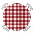 thumbnail image 1 of Farmhouse Buffalo Plaid Round Tablecloth for 36-44 Inch Tables, Fitted Table Cover with Elastic Edge, Red White Checkered Waterproof Outdoor Table Cloth Protector for Patio Garden Dinner Picnic, 1 of 9