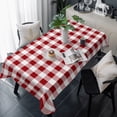 thumbnail image 1 of Farmhouse Buffalo Plaid Table Cloth Waterproof Tablecloths, Red White Checkered Tablecloth Dining Table Cover for Kitchen Party Tabletop Outdoor, Rectangle Tablecloth 60x120 Inch, 1 of 9