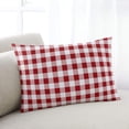 thumbnail image 1 of Farmhouse Buffalo Plaid Throw Pillow Covers, Red White Checkered Soft Breathable Pillow Cases with Invisible Zipper for Sleeping, Small Pillowcases for Couch Bed Sofa Chair 16x24 Inches, 1 of 6