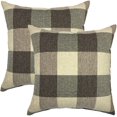 thumbnail image 1 of Farmhouse Buffalo Tartan Chequer Plaid Cotton Linen Decorative Throw Pillow Case Cushion Cover Pillowcase for Sofa Bed Set of 2 (Orange 20''x20''), 1 of 4