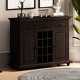 thumbnail image 1 of Farmhouse Buffet Cabinet, Industrial Coffee Bar Cabinet with 12 Wine Rack, 48” Sideboard Cabinet with 3 Drawers, 2 Cabinets & Spacious Top, Sideboard Buffet Cabinet for Kitchen Dining Room Living Room, 1 of 8