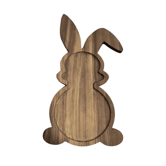 Farmhouse Bunny Serving Wood Trays,14in Nesting Rabbit-Shaped Wooden Charcuterie Serving Platters for Easter or Spring Rustic Decorative