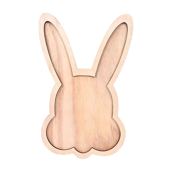 Farmhouse Bunny Serving Wood Trays,Nesting Rabbit-Shaped Wooden Charcuterie Serving Platters for Easter or Spring Rustic Decorative
