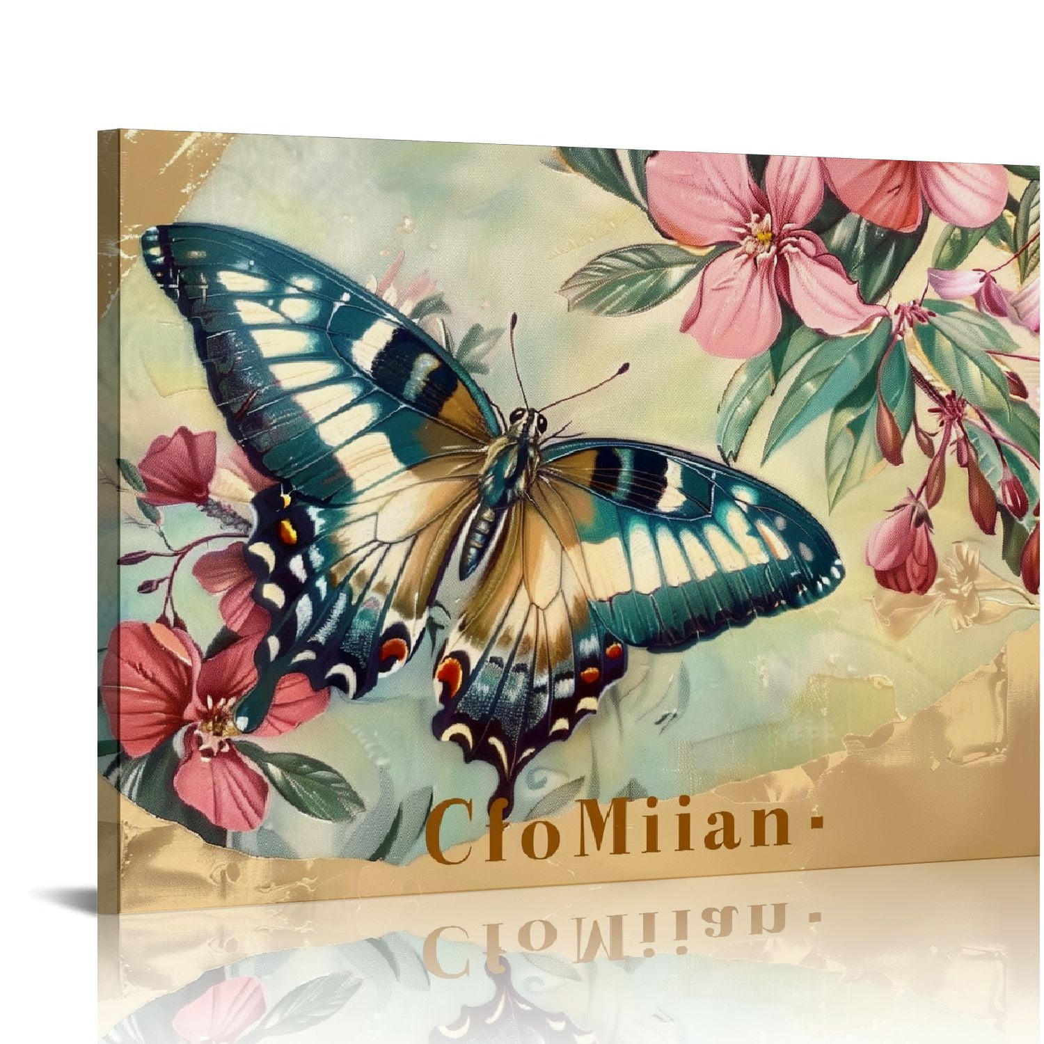 Farmhouse Butterfly Canvas Wall Art Christian Flower Hummingbird Bible ...