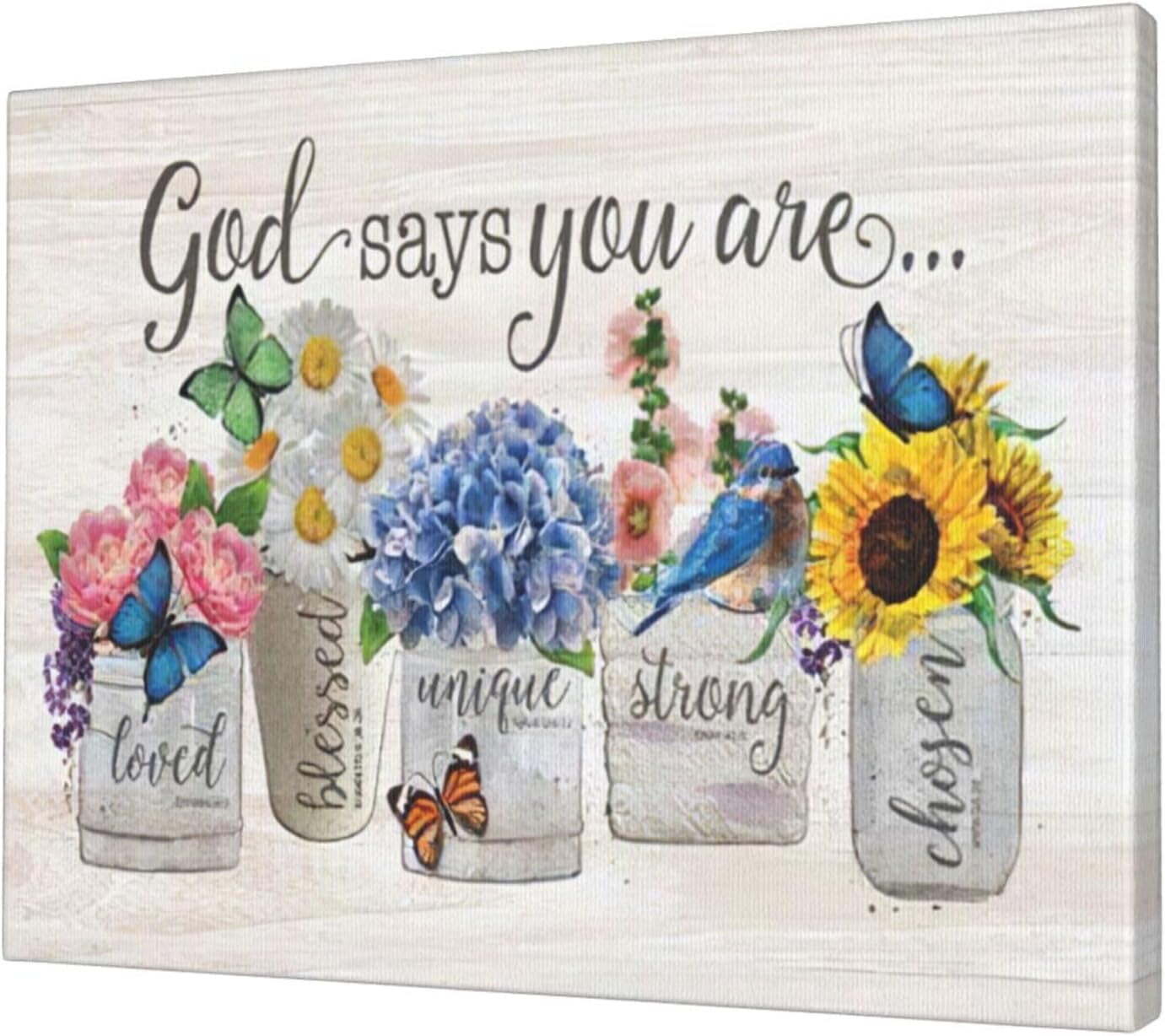 Farmhouse Butterfly Decor Wall Art God Says You Are Pictures Wall Decor ...
