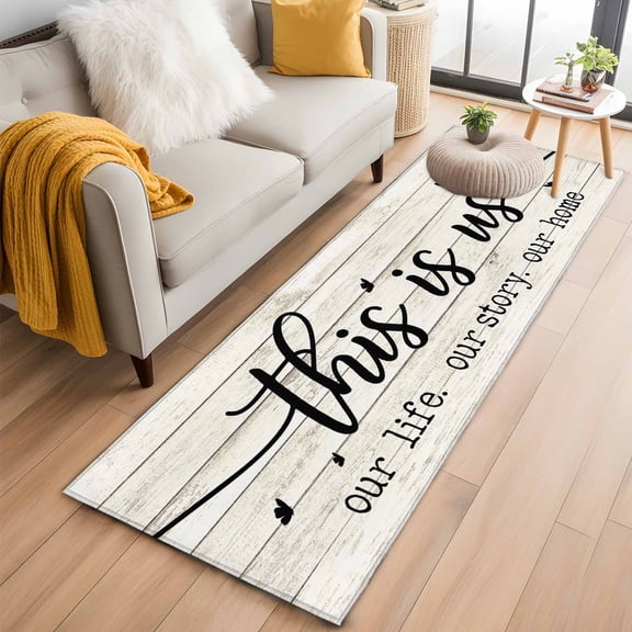 Farmhouse Butterfly Hallway Runner Rug 2'x6', Non Slip Area Rugs for Entryway, Rustic Retro Wooden Striped Washable Low Pile Indoor Floor Carpet for Laundry Room Bedroom Kitchen Corridor