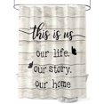 thumbnail image 1 of Farmhouse Butterfly Long Shower Curtain Set, Waterproof Shower Curtains for Bathroom, Rustic Retro Wooden Striped Washable Fabric Cloth Bath Curtain for Bathtub Decoration with Hooks 72x84 Inches, 1 of 6
