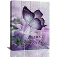 thumbnail image 1 of Farmhouse Butterfly Wall Art Purple Bathroom Wall Decor Butterfly Lily Flower Pictures Canvas Prints Framed Modern Just Breathe Painting Artwork for Bedroom Living Room Kitchen Dining room 12"x16", 1 of 6
