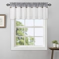 thumbnail image 1 of Farmhouse Button Small Curtains, Rod Pocket Linen Stripe Half Window Curtains Valance, 1 of 8