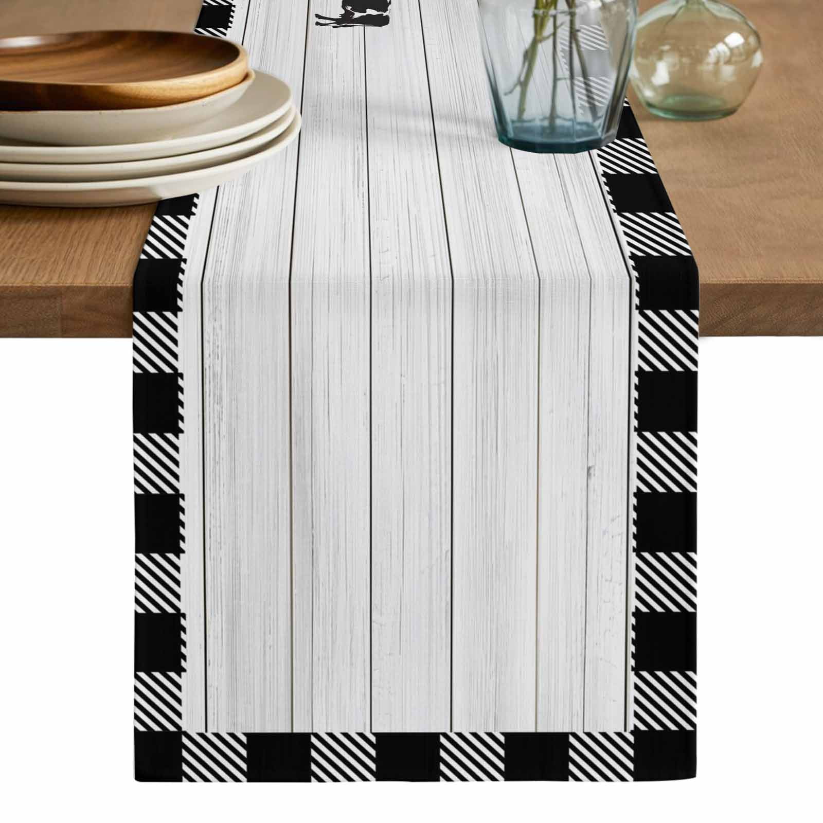 Farmhouse Cabin Table Runner, Country Vintage House Wood Grain Pliad ...