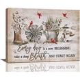 thumbnail image 1 of Farmhouse Canvas Wall Art Rustic Cotton Windmill Succulent Plants Pictures Wall Decor Inspirational Quotes Painting Country Prints Modern Family Love Signs Artwork Framed Home Decor 16"x12", 1 of 6