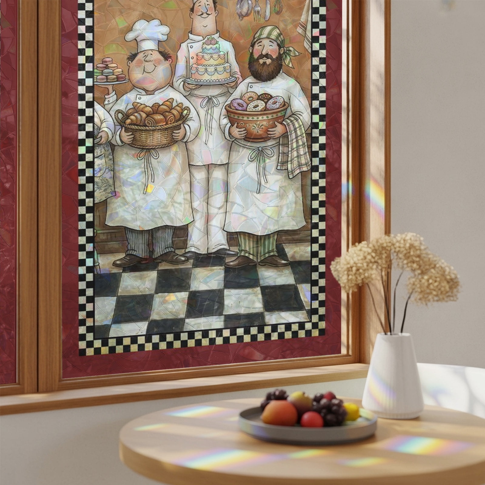 Farmhouse Cartoon Chef Window Privacy Film,Heat Control Sun Blocking ...