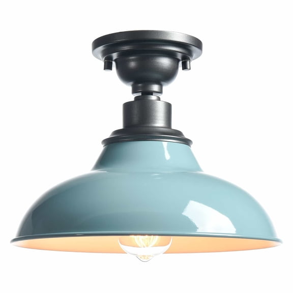Farmhouse Ceiling Light Light-Blue Semi Flush Mount Lighting, 1-Light