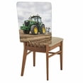 thumbnail image 1 of Farmhouse Chair Covers Set of 8 Rustic Country Green Bulldozers Realistic Well Farmland Chair Back Covers Stretch Removable Washable Slipcovers Protector for Dining Room Kitchen Party Decor, 1 of 9
