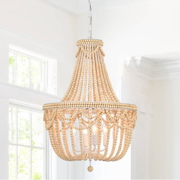 Farmhouse Chandelier 4-Light Boho Chandelier Ceiling Pendant Light Fixture 19.6" Wide for Hallway Living Room