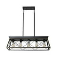 thumbnail image 1 of Farmhouse Chandeliers,5-Lights Kitchen Island Light,Linear Pendant Lighting Rectangular Chandelier,Ceiling Light for Kitchen,Bar,Office, Coffee Shop (Without Light Bulb) Gold Black, 1 of 9