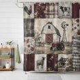 thumbnail image 1 of Farmhouse Checked Shower Curtains for Bathroom, Patchwork Old Barn Rooster Waterproof Fabric Shower Curtain, Decorative Bathroom Curtain for Bathtub, 36"x72", No Hooks Included, 1 of 9