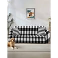 thumbnail image 1 of Farmhouse Checkered Couch Cover Sofa Covers 3 Cushion Sectional Couch, Black White Buffalo Plaid Washable Sofa Covers Slipcover Sectional Sofa Cover, Furniture Protector 71"x150", 1 of 9