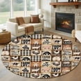 thumbnail image 1 of Farmhouse Checkered Round Area Rug 5Ft Washable Circle Rugs for Living Room Bedroom, Rustic Retro Farm Life Assembling Non-Slip Carpet Floor Mats Indoor Outdoor Carpet Runner Aesthetic Home Decor, 1 of 8