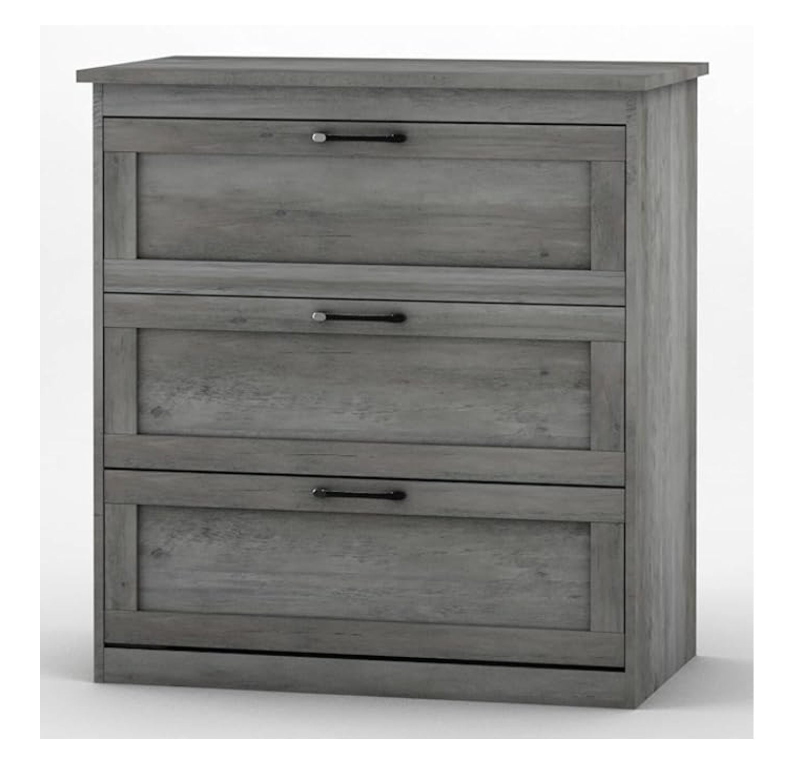 Farmhouse Chest of Drawers, Small Dressers with 3 Drawers for Bedroom, Living Room, Wooden Storage Cabinet, Grey