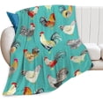 thumbnail image 1 of Farmhouse Chicken Blanket Farm Rooster Hen Throw Blanket Ultra Soft Cozy Fleece Country Chicken Themed Gift Fuzzy Plush Bedding Blankets for Kids Teens Adults Girls Boys Women Men 50"x40", 1 of 6