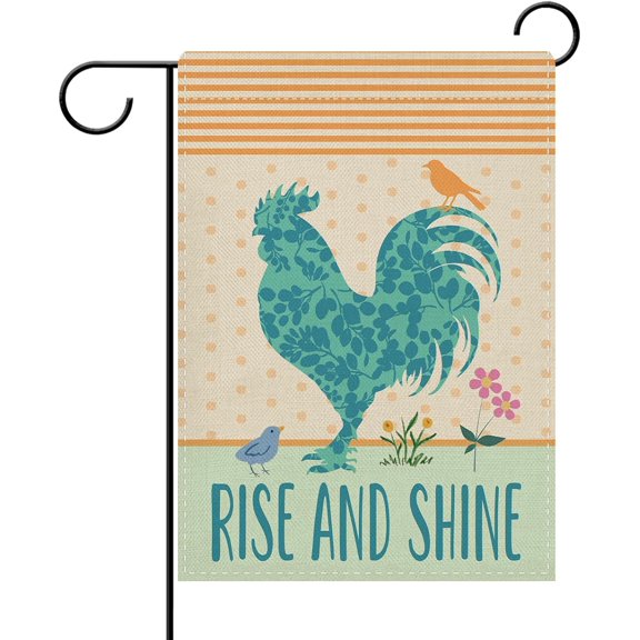 Farmhouse Chicken Garden Flag Double Sided Rustic Country Rooster Design Small Outdoor Yard Decor 12 x 18