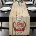 thumbnail image 1 of Farmhouse Chicken Table Runner, Country Retro Farm Barn Eggs Wood Grain Washable Cotton-linen Table Runners Dining Kitchen Decoration for Everyday Home Wedding Party Decor, 13 x 108 Inch, 1 of 9