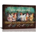 thumbnail image 1 of Farmhouse Chicken Wall Art Country Roosters Hen Pictures Rustic Chicken Decor Canvas Painting Chicken Decorations Framed Artwork for Kitchen Bedroom Bathroom Living Room 16"x12", 1 of 6