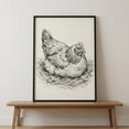 thumbnail image 1 of Farmhouse Chicken Wall Art, Hen Drawing Print, Country Kitchen Decor, Unframed Paper Poster 8x10in, 1 of 4