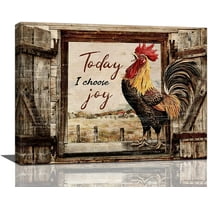 Farmhouse Chicken Wall Decor Rustic Rooster Pictures Wall Art country Canvas Painting Modern Home Framed Artwork For kitchen Bathroom Bedroom 12"X16"