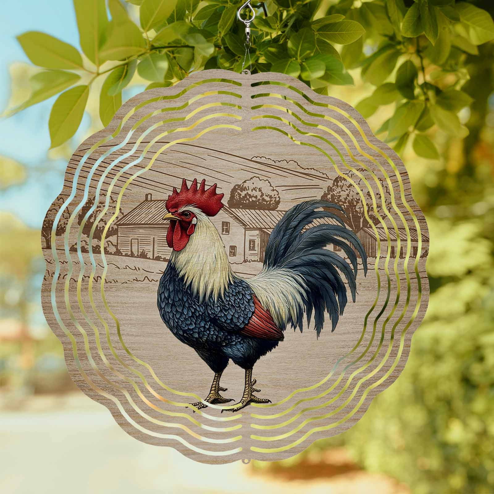 Farmhouse Chicken Wind Spinner for Garden Yard 12In, Vintage Barn ...