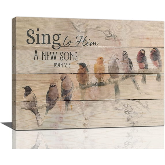 Farmhouse Christian Wall Art Country Bird Canvas Prints Painting Rustic Hummingbird Pictures Framed Bible Verse Scripture Artwork Home Decor for Dining Living Room Bedroom Bathroom Kitchen 16"x12"