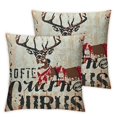 Farmhouse Christmas Pillow Covers Winter Holiday Decorations Xmas Red