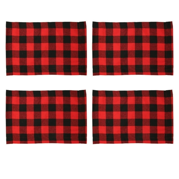 Farmhouse Christmas Plaid Dining Table & Kitchen Décor, Holiday Placemat Set