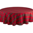 thumbnail image 1 of Farmhouse Christmas Plaid Dining Table & Kitchen Décor, Holiday Tablecloth, 70" Round, Red & Green, 1 of 8