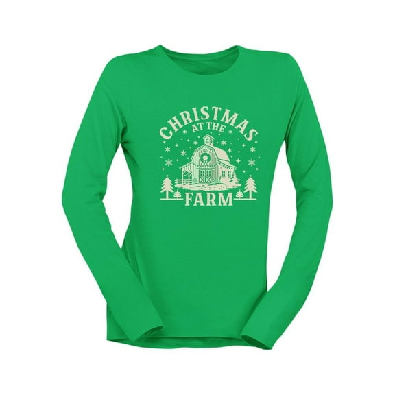 Farmhouse Christmas Rustic Holiday Women's Long Sleeve