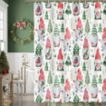 thumbnail image 1 of Farmhouse Christmas Shower Curtain Cute Gnomes, Gnomes Holding Xmas Gifts Bathroom Curtain Christmas Pine Tree, Winter Holiday New Year Bathroom Decorations with Hooks 72x72IN, 1 of 6