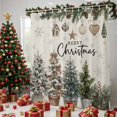 thumbnail image 1 of Farmhouse Christmas Shower Curtains for Bathroom, Winter Xmas Tree Pine Fruits Leaf Beige Waterproof Fabric Shower Curtain, Decorative Bathroom Curtain for Bathtub, 72"x72", No Hooks Included, 1 of 9